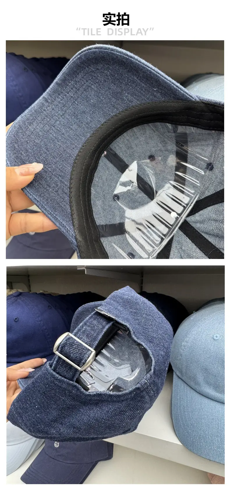 Blue Embroidered Baseball Cap for Women Men Spring Summer — feature 5