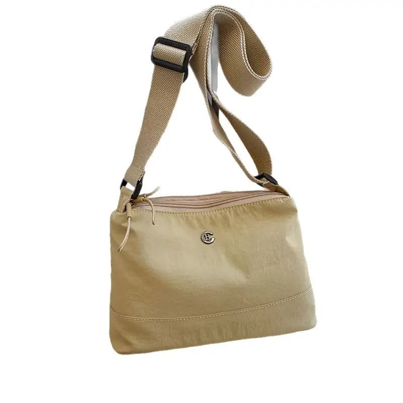 Women Crossbody Bag Beige Waterproof Nylon Multi Compartment - Image 7