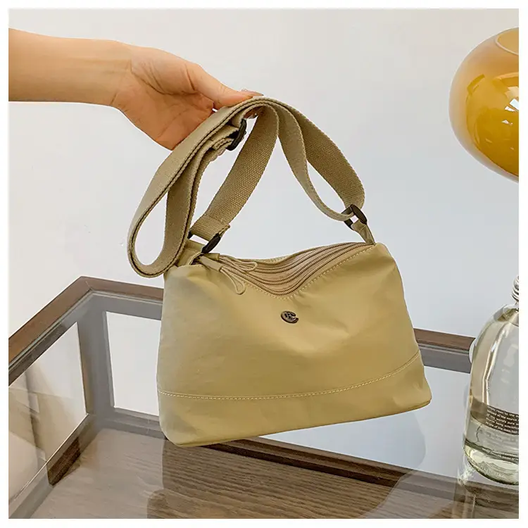 Women Crossbody Bag Beige Waterproof Nylon Multi Compartment — feature 11