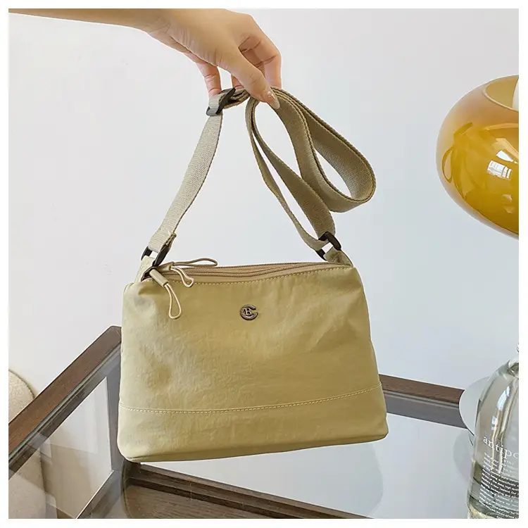 Women Crossbody Bag Beige Waterproof Nylon Multi Compartment — feature 15