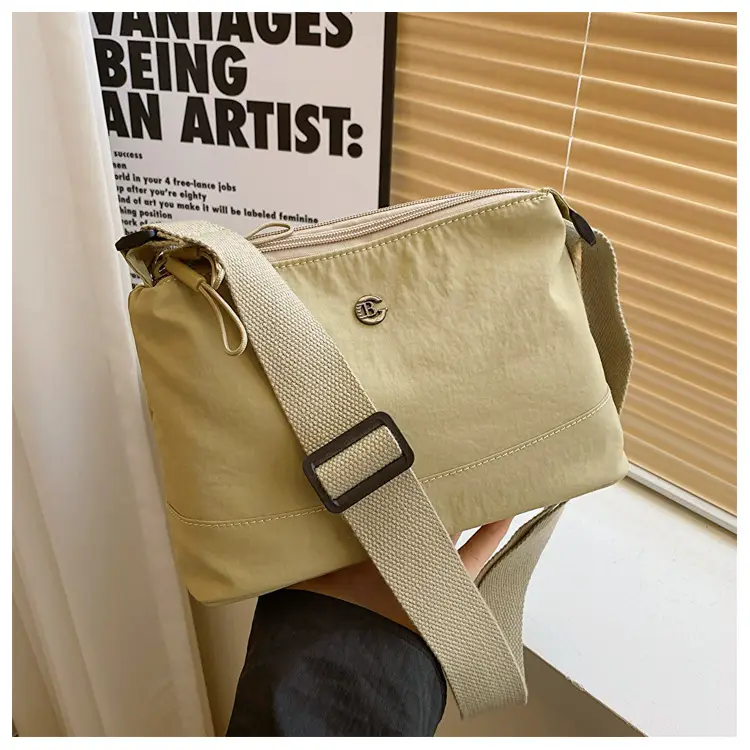 Women Crossbody Bag Beige Waterproof Nylon Multi Compartment — feature 16