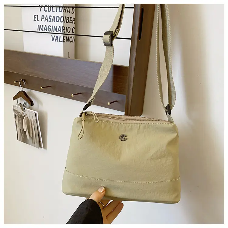 Women Crossbody Bag Beige Waterproof Nylon Multi Compartment — feature 22