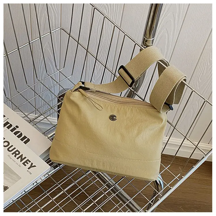 Women Crossbody Bag Beige Waterproof Nylon Multi Compartment — feature 26