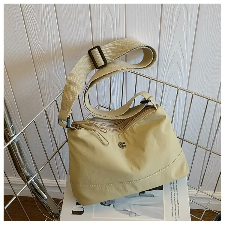Women Crossbody Bag Beige Waterproof Nylon Multi Compartment — feature 8