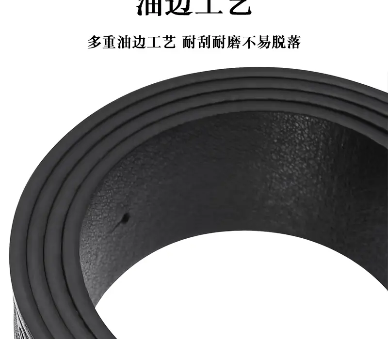 Black Cowboy Belt with Gold Skull Buckle 3.8cm — feature 7