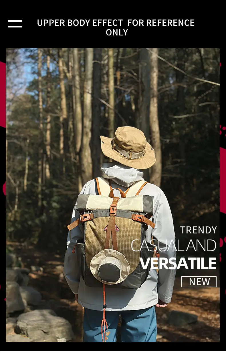 Cross-border Hiking Backpack 2025 Large Capacity Mesh Design — feature 3