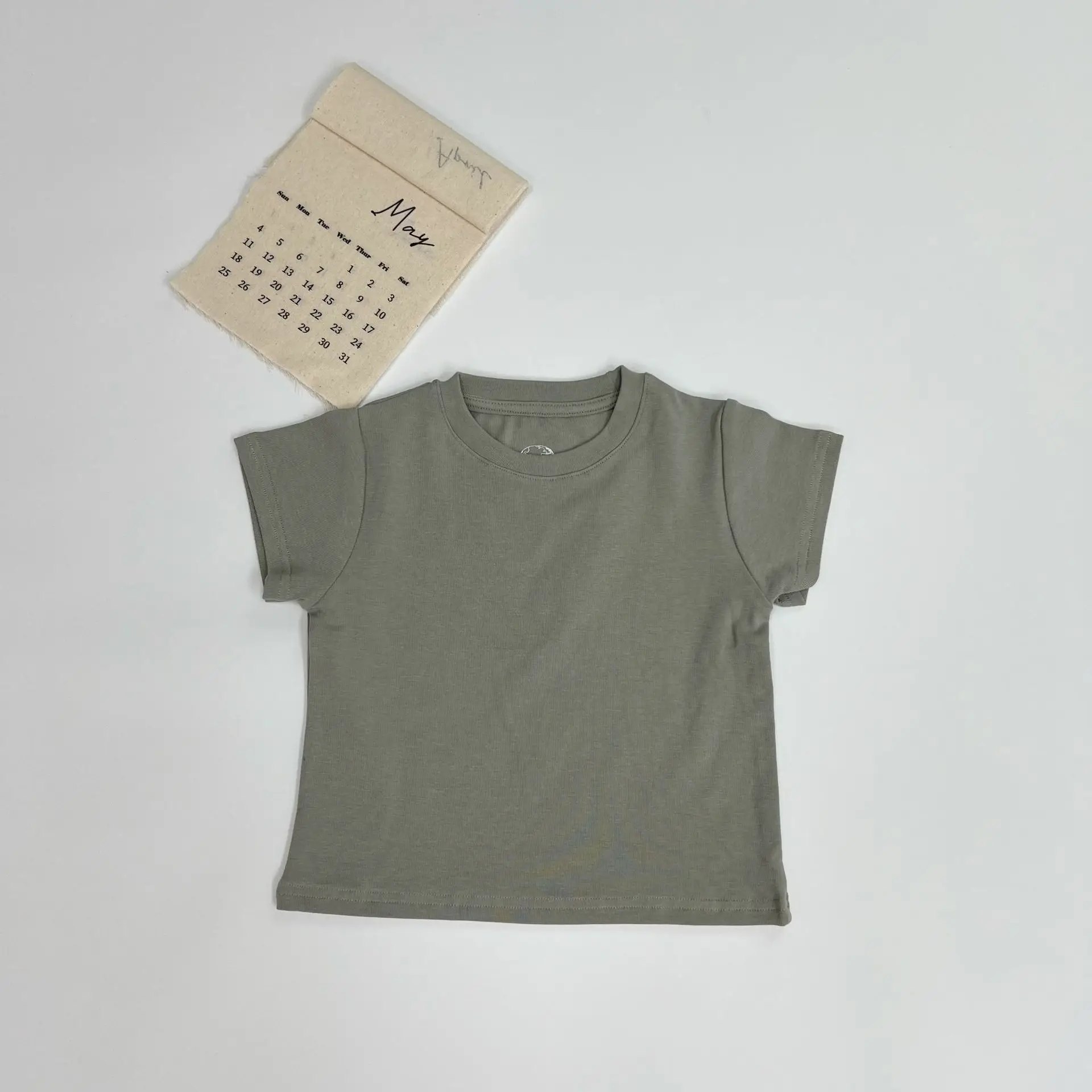 2025 Kids T-Shirt Set Korean Style Short Sleeve Brown Green — feature 7
