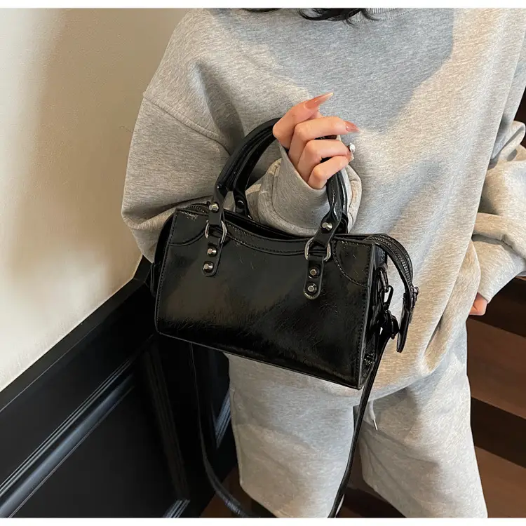 Women's Cream White Square Handbag with Metal Clasp — feature 20