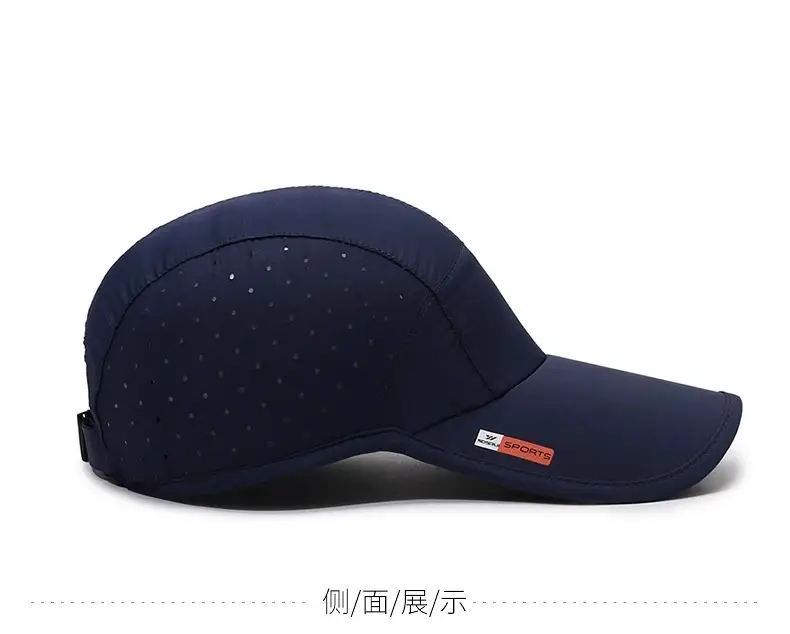 Men's Navy Blue Baseball Cap Sun Hat Quick Dry — feature 10