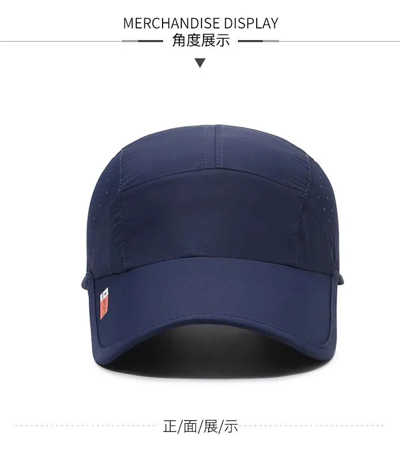 Men's Navy Blue Baseball Cap Sun Hat Quick Dry — feature 7