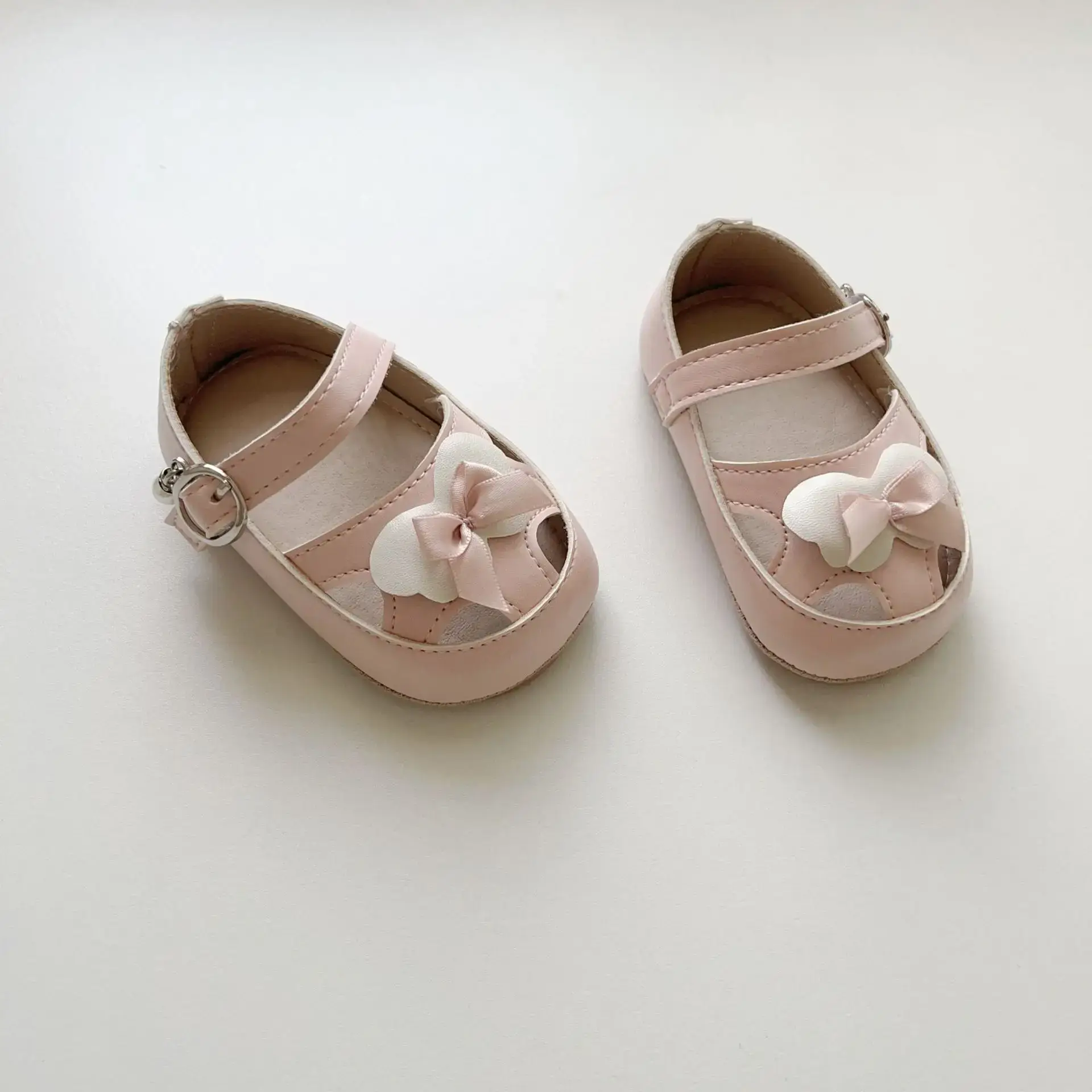 Baby Princess Shoes Silver Bow Sole 6-18M
