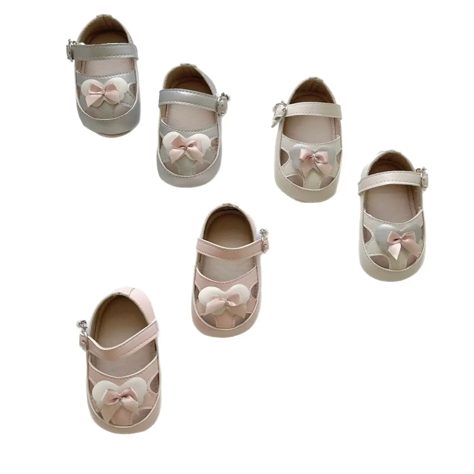 Baby Princess Shoes Silver Bow Sole 6-18M