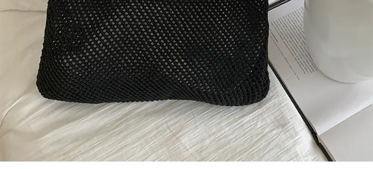 Red Knitted Mesh Shoulder Bag Large Capacity Women — feature 26