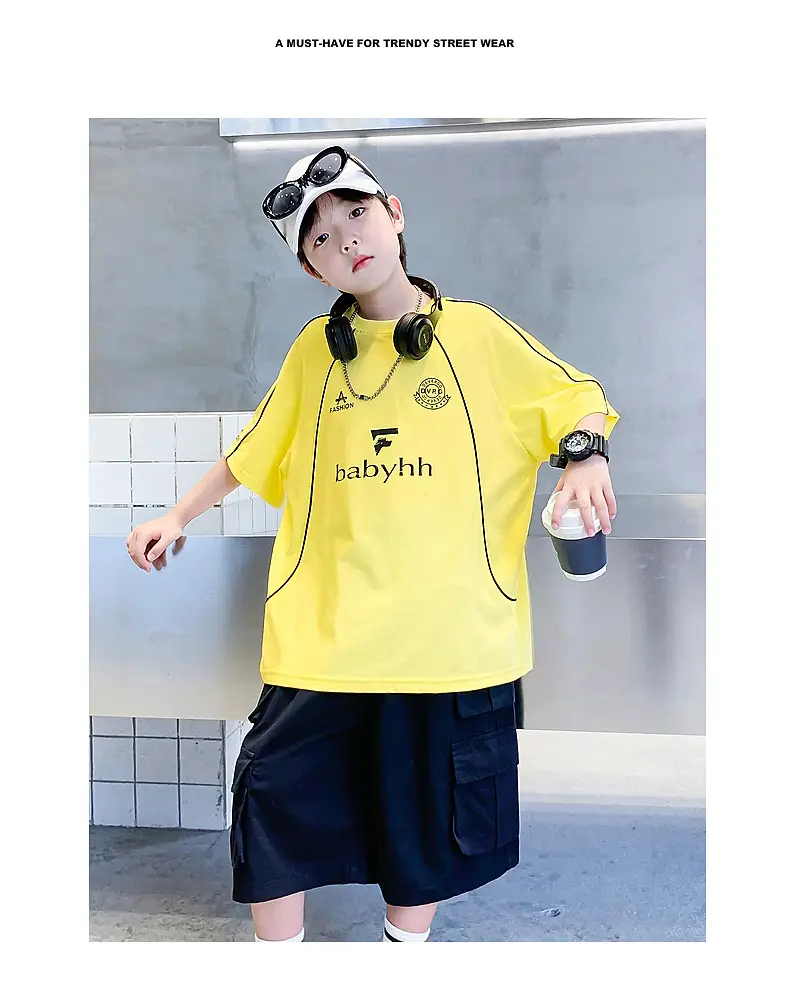 Boys Yellow Dopamine Sports T-Shirt Medium Large — feature 2