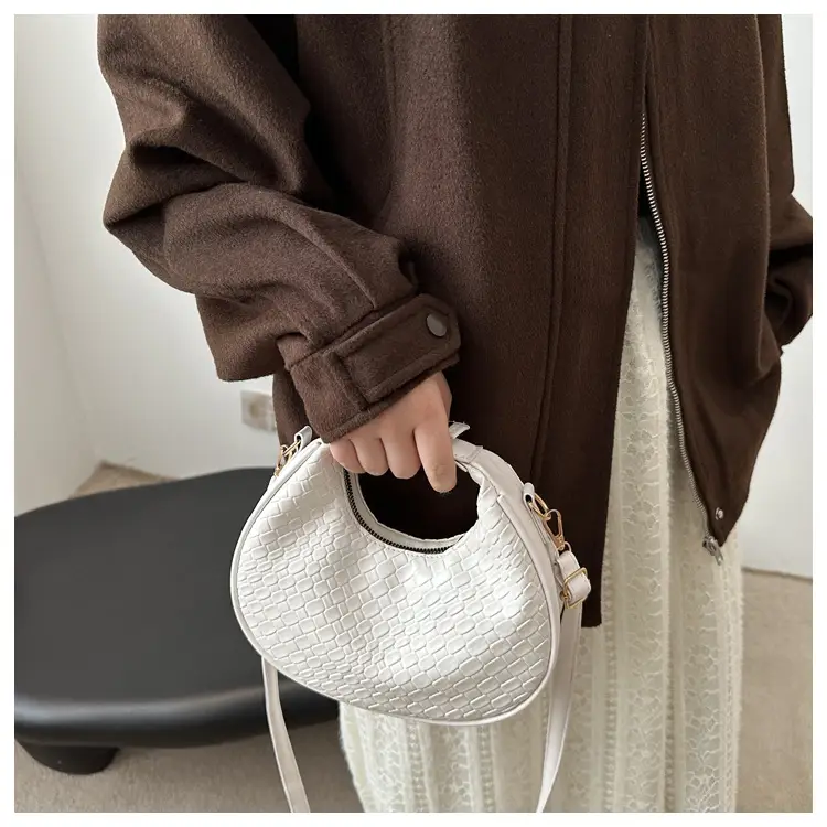 Crescent Bag for Women Brown Leather Shoulder Crossbody — feature 8