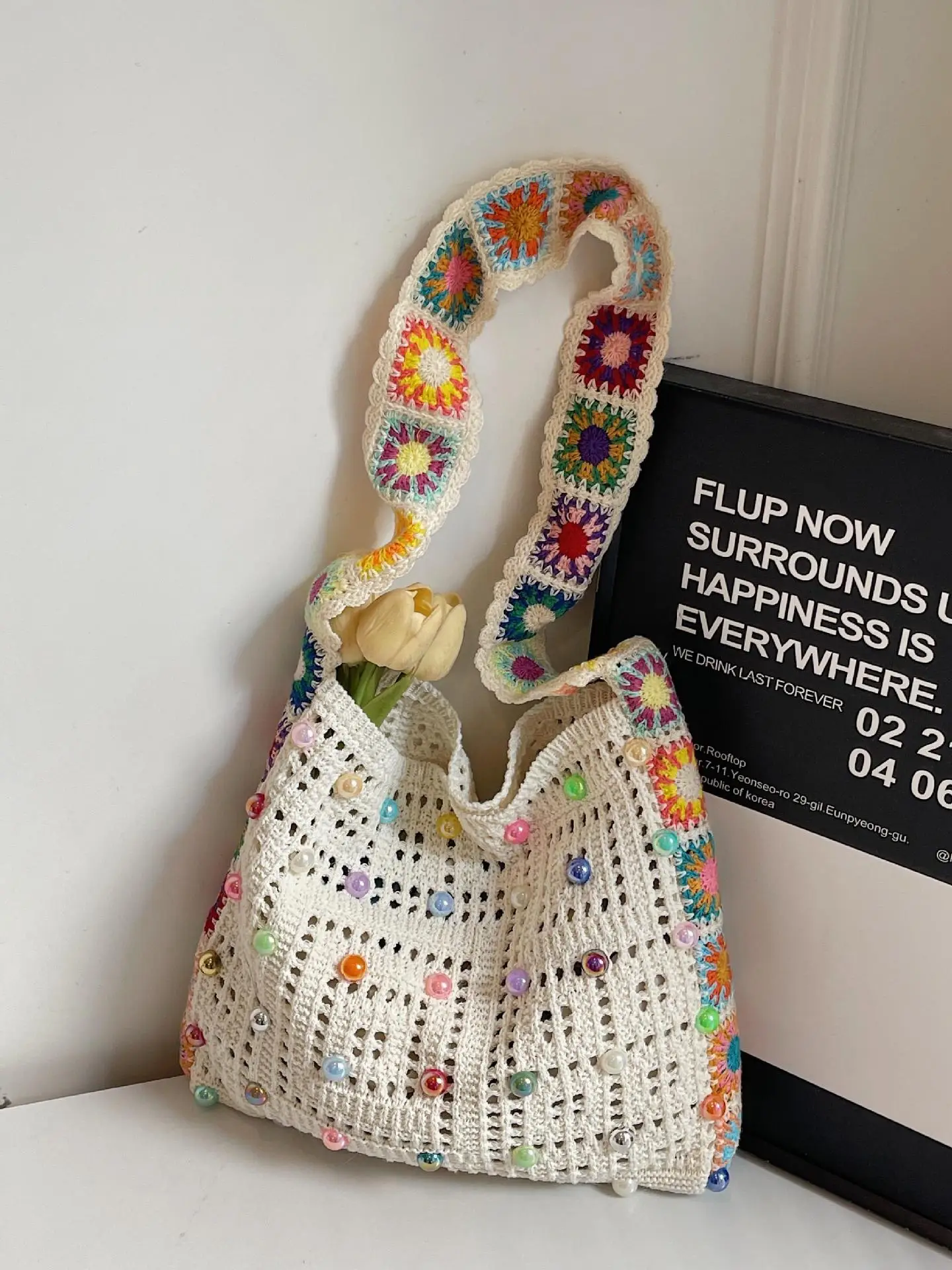 Summer Knitted Cut Out Woven Bag for Women Large Capacity - Image 7