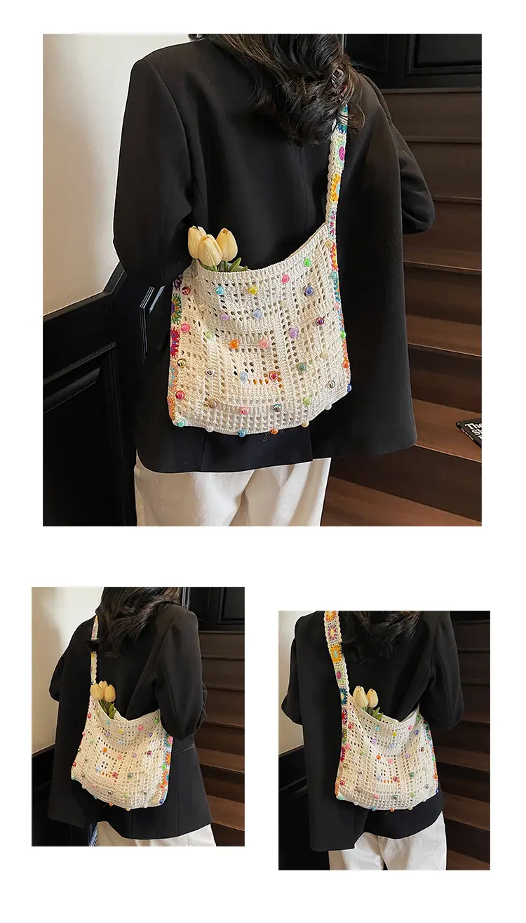 Summer Knitted Cut Out Woven Bag for Women Large Capacity — feature 11
