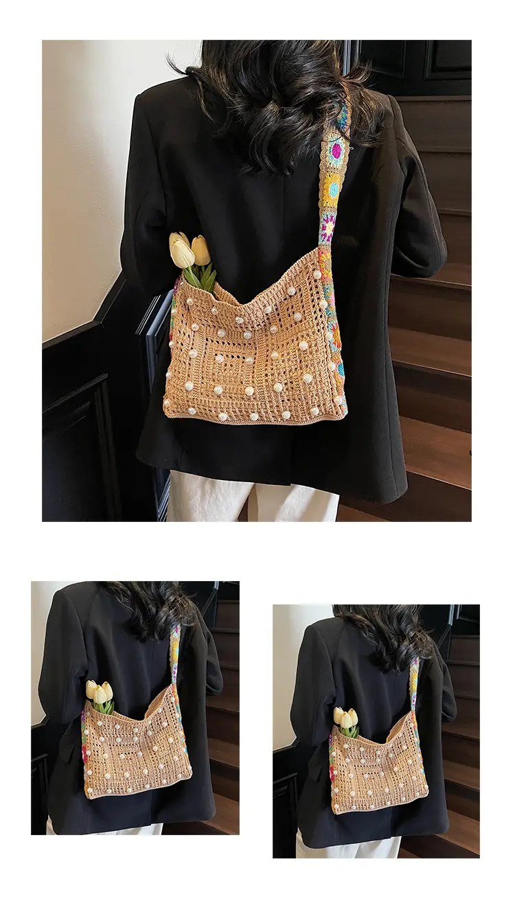 Summer Knitted Cut Out Woven Bag for Women Large Capacity — feature 12