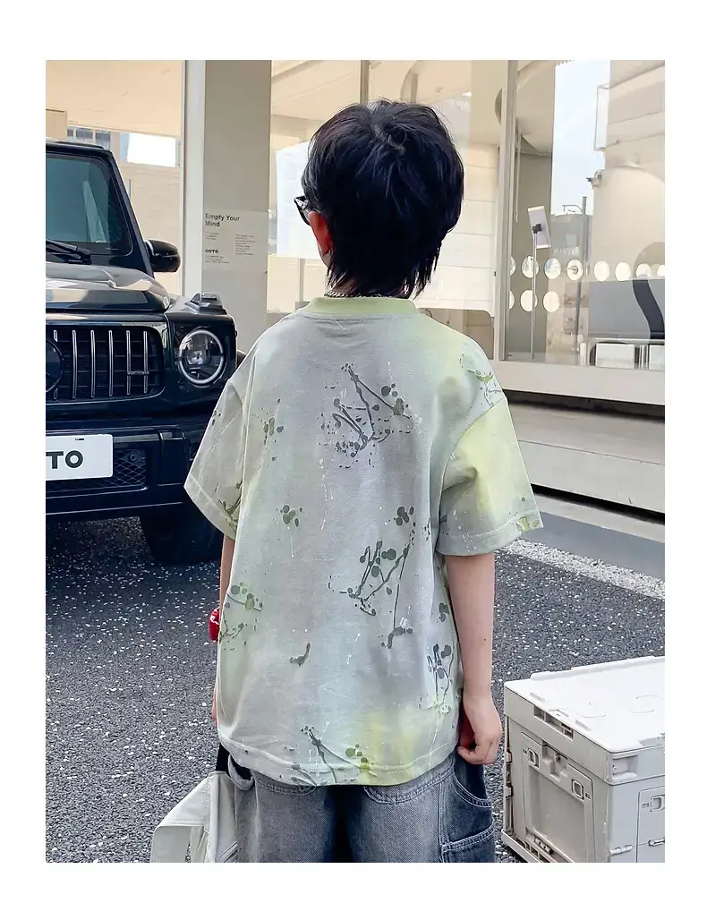 Boys Summer Korean Fan Pi Handsome Gradient Short-sleeved T-shirt 2025 New — feature 11
