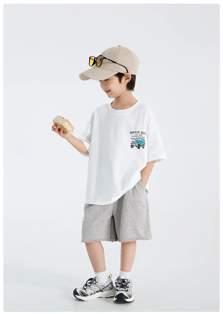 Haima Boys Pure Cotton Printed T-Shirt Brown 2026 — feature 11