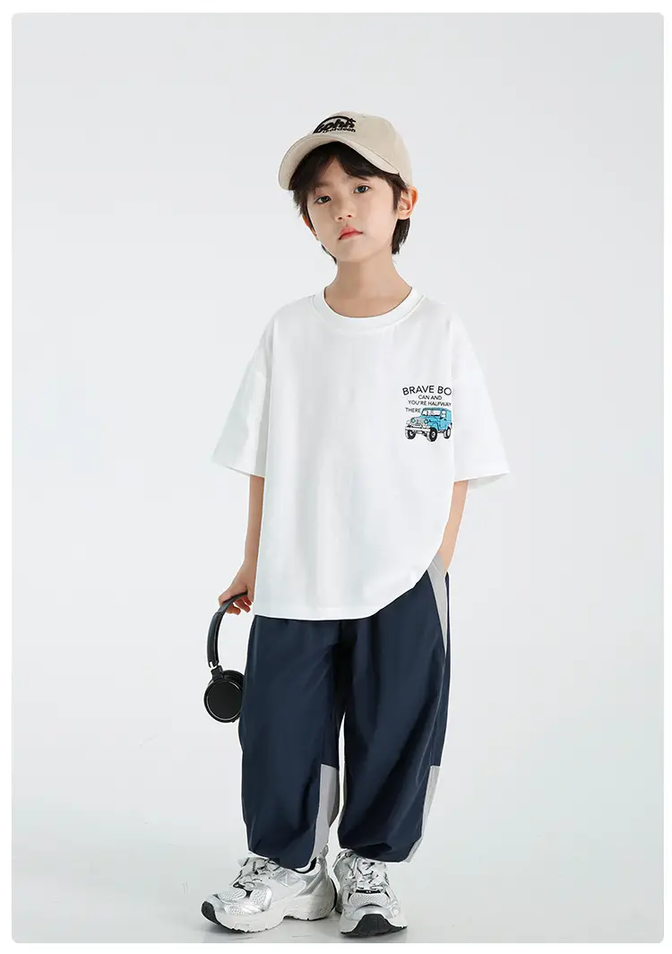 Haima Boys Pure Cotton Printed T-Shirt Brown 2026 — feature 12
