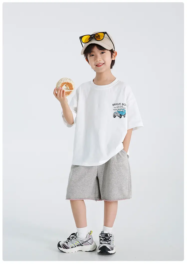 Haima Boys Pure Cotton Printed T-Shirt Brown 2026 — feature 14