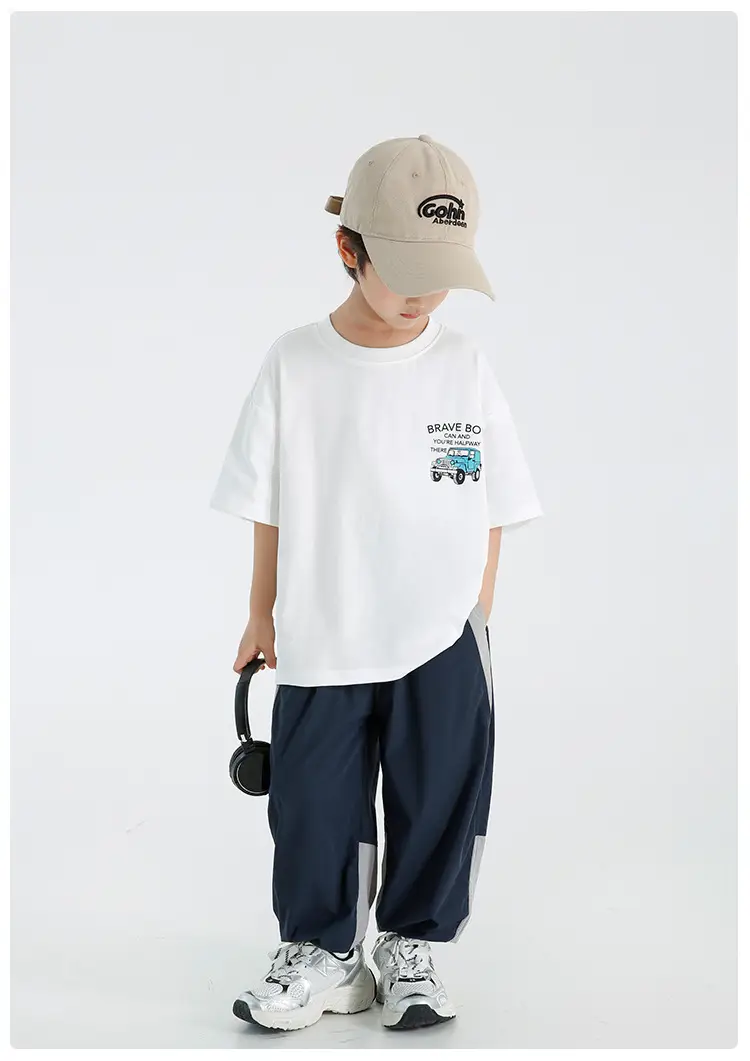 Haima Boys Pure Cotton Printed T-Shirt Brown 2026 — feature 15