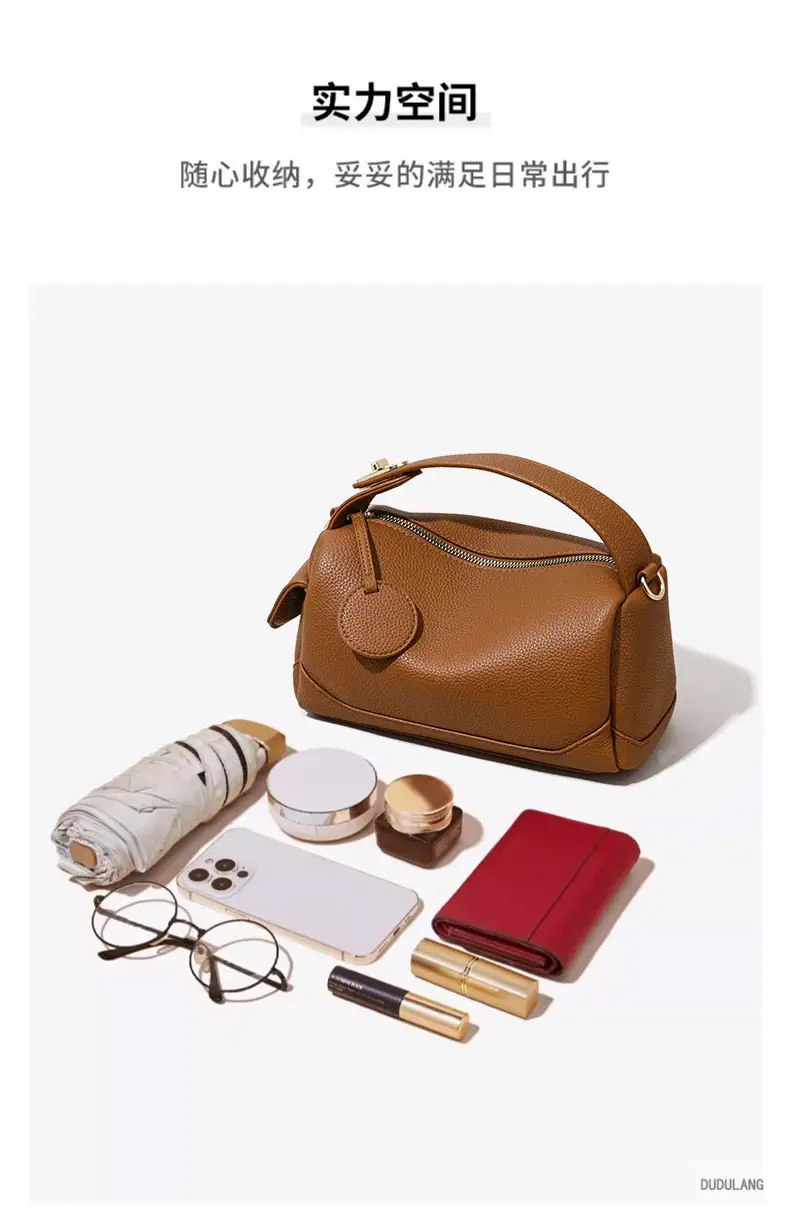 Women's Brown Crossbody Bag with Gold Chain — feature 11