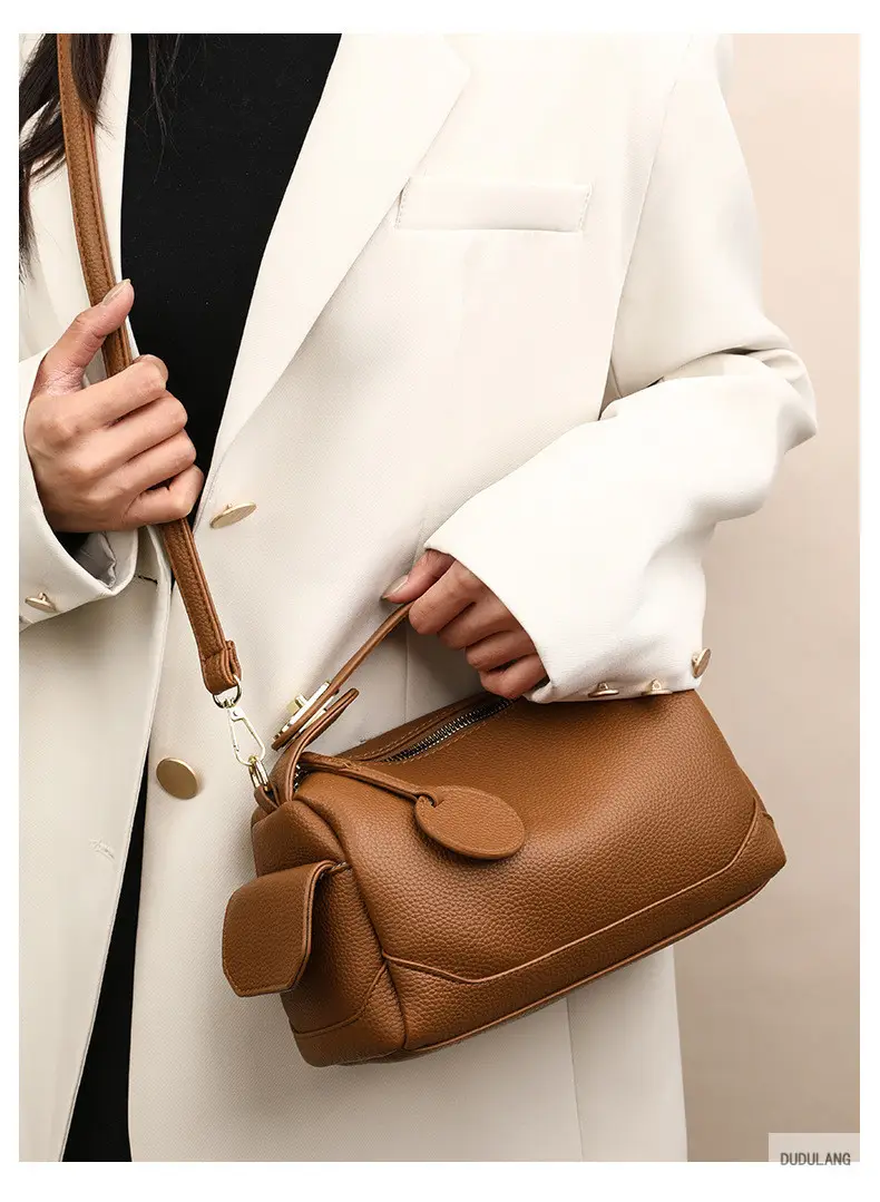 Women's Brown Crossbody Bag with Gold Chain — feature 15