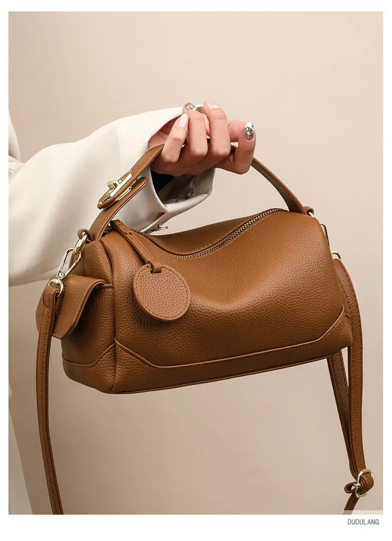 Women's Brown Crossbody Bag with Gold Chain — feature 17