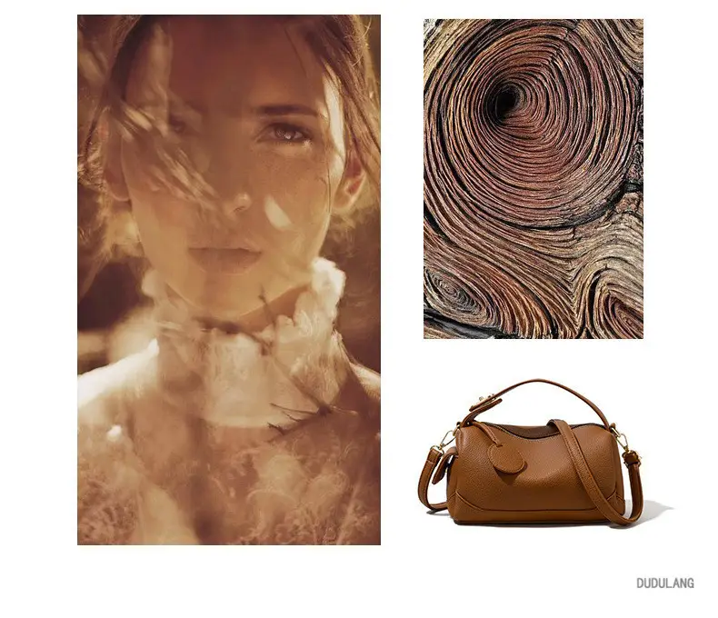Women's Brown Crossbody Bag with Gold Chain — feature 6