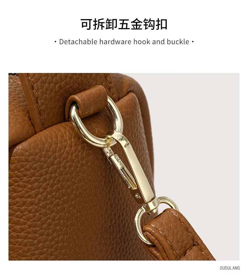 Women's Brown Crossbody Bag with Gold Chain — feature 9