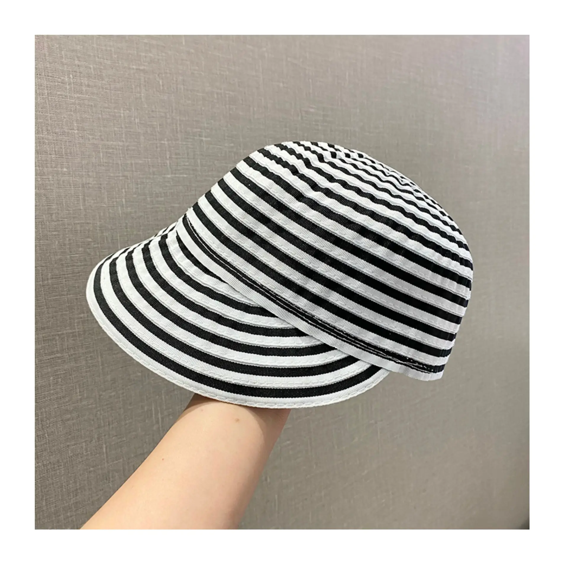 Striped Foldable Sun Hat for Women Wide Bristle — feature 11