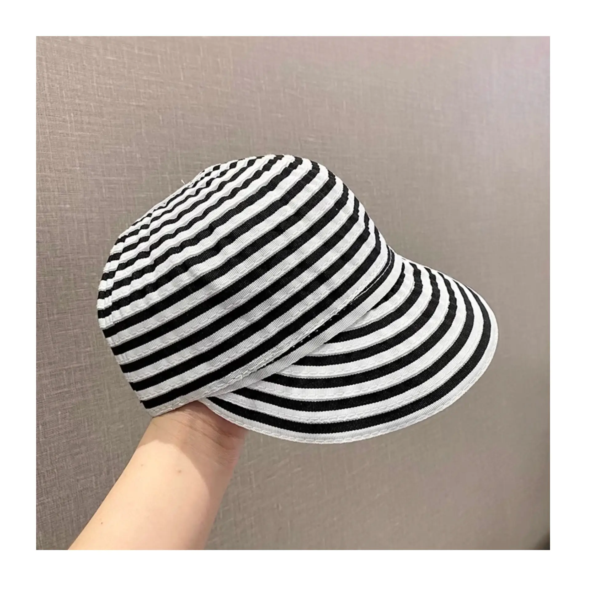 Striped Foldable Sun Hat for Women Wide Bristle — feature 13