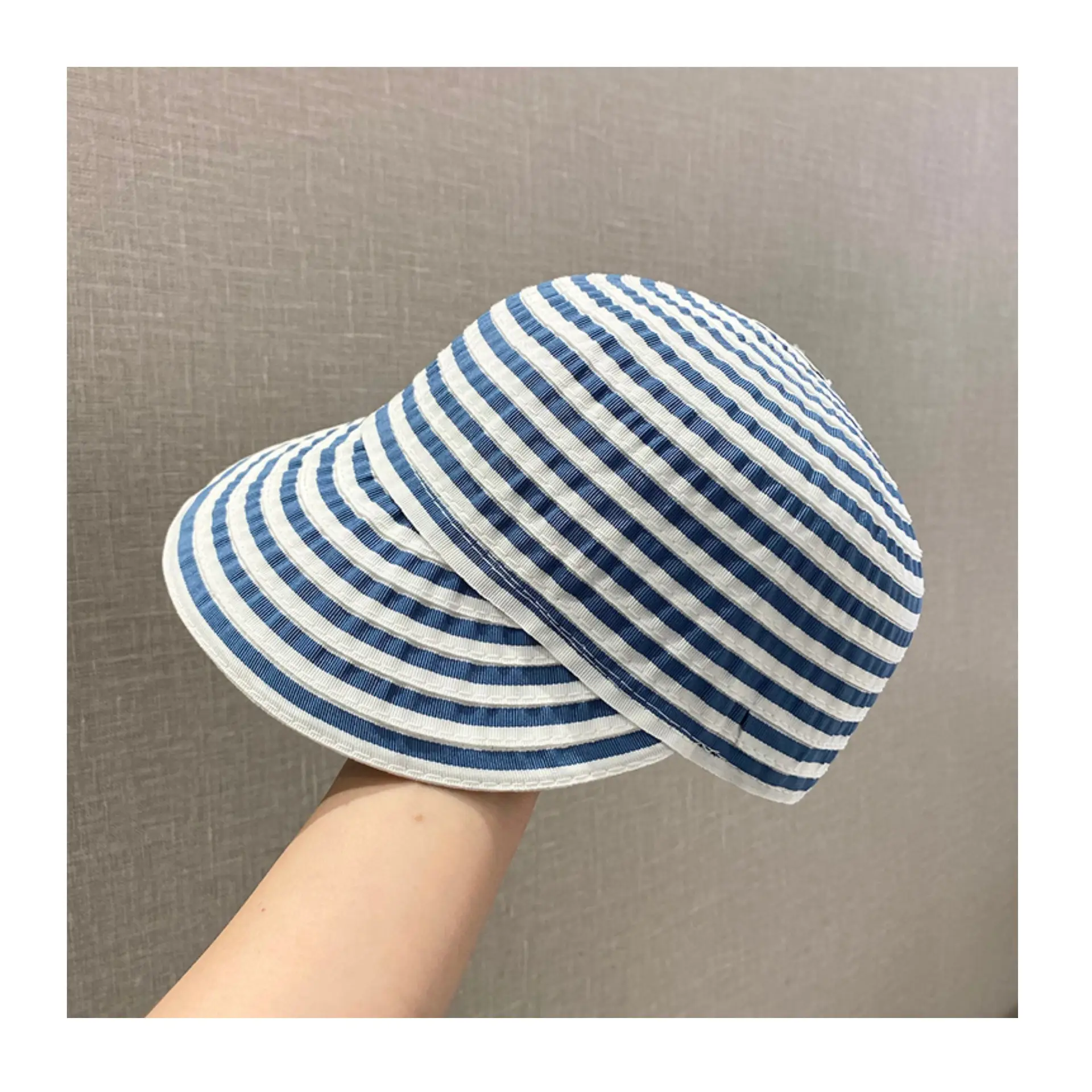 Striped Foldable Sun Hat for Women Wide Bristle — feature 15