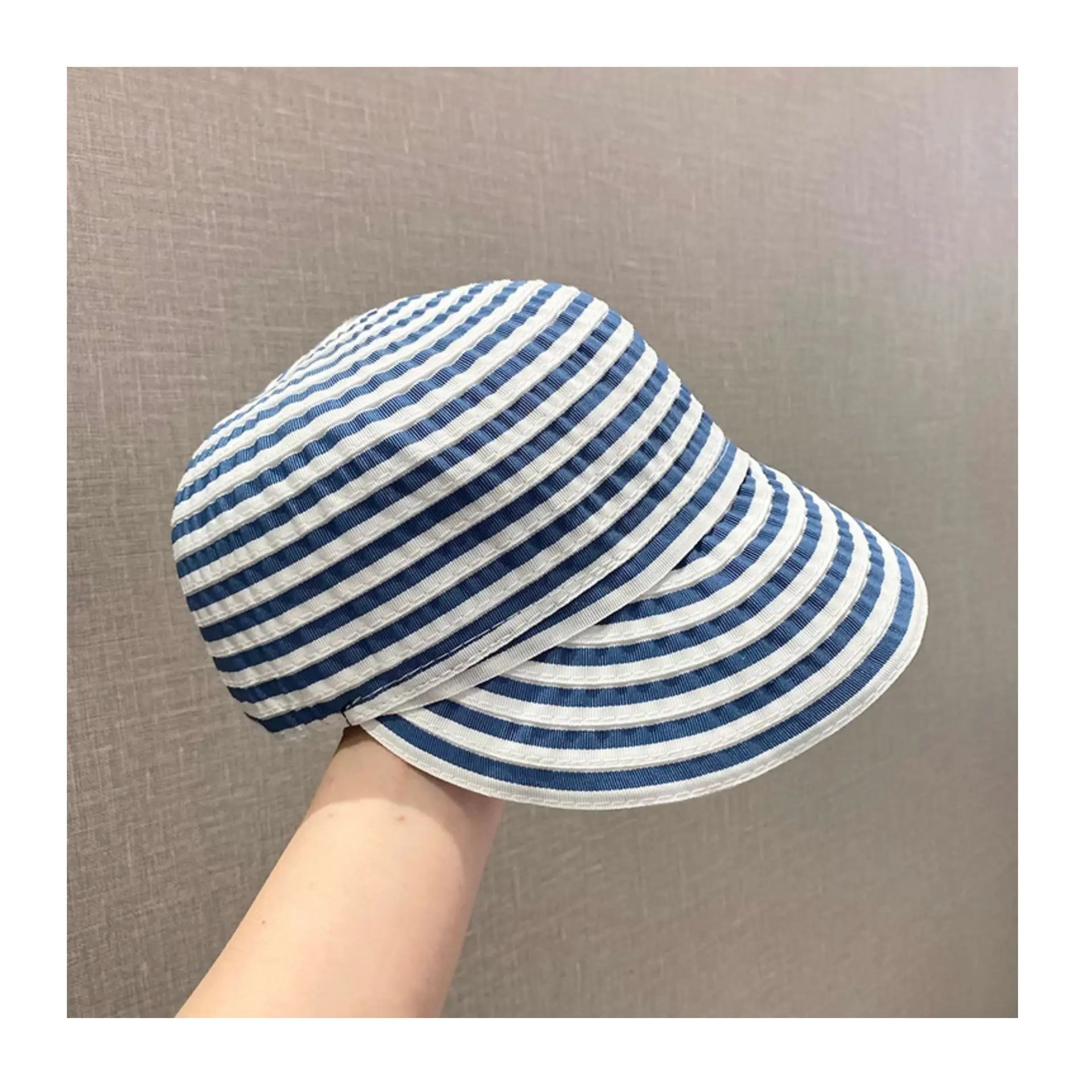 Striped Foldable Sun Hat for Women Wide Bristle — feature 17