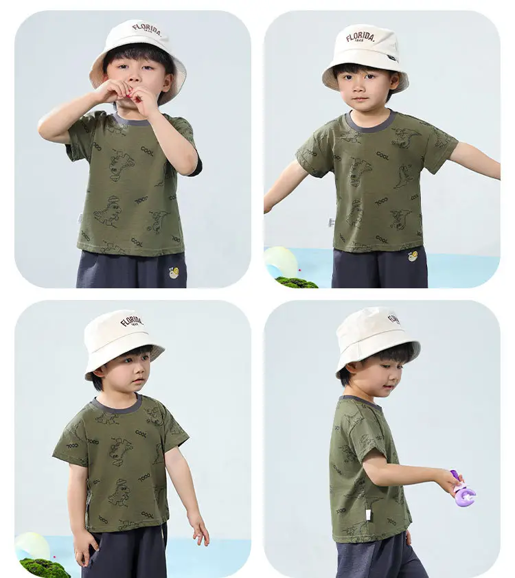 Baby Printed Green T-Shirt with Hat — feature 13