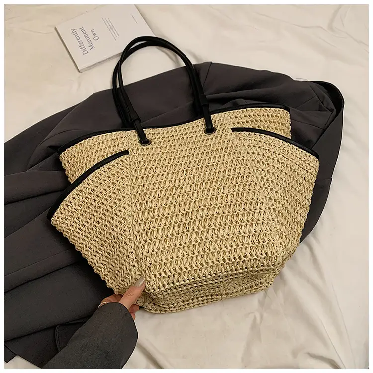 Large Straw Women's Shoulder Bag Lazy Style Beach Bag — feature 23