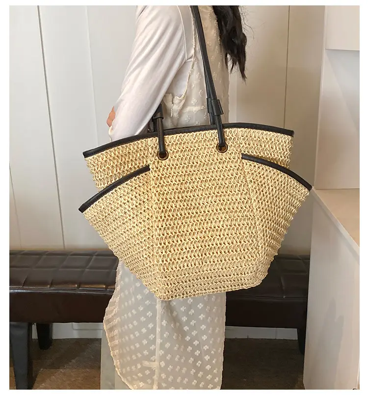 Large Straw Women's Shoulder Bag Lazy Style Beach Bag — feature 4