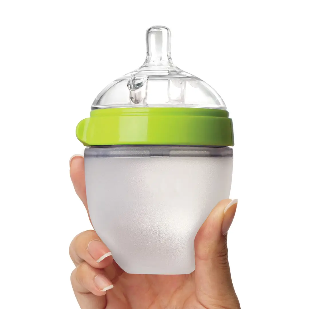 Baby Silicone Bottle with Handle, Anti-Choking, Anti-Colic, Baby Weaning Artifact, Breast Milk Real-Feel Bottle, Mother and Baby Supplies