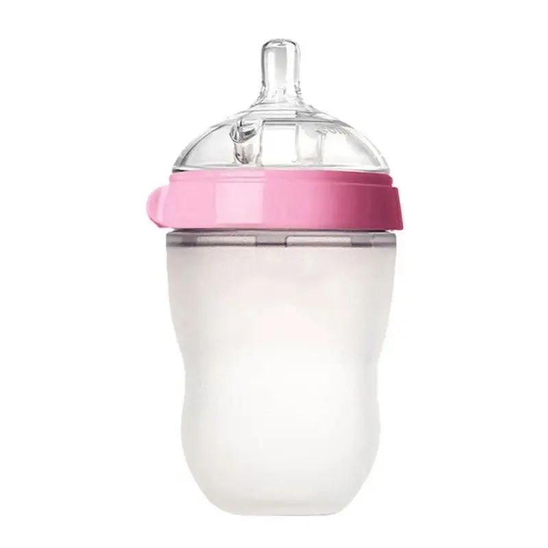 Baby Silicone Bottle with Handle, Anti-Choking, Anti-Colic, Baby Weaning Artifact, Breast Milk Real-Feel Bottle, Mother and Baby Supplies