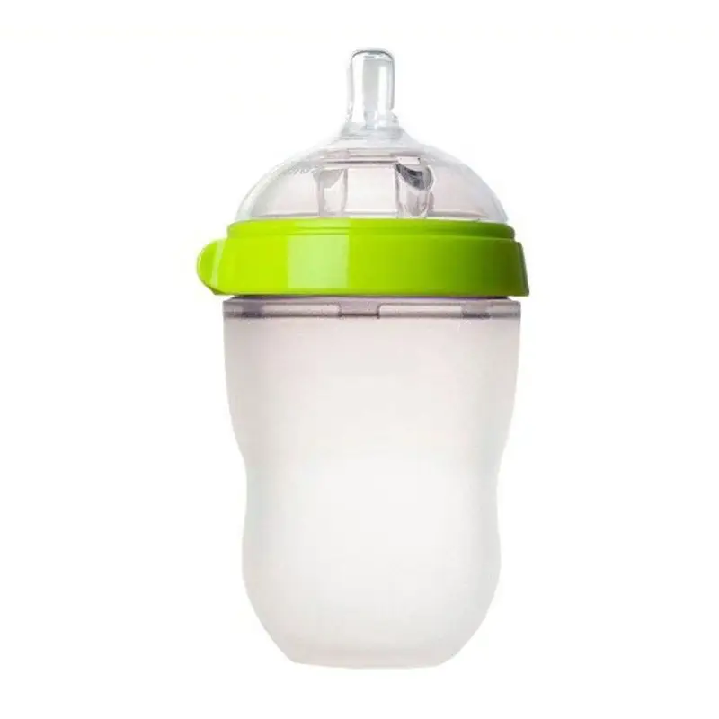 Baby Silicone Bottle with Handle, Anti-Choking, Anti-Colic, Baby Weaning Artifact, Breast Milk Real-Feel Bottle, Mother and Baby Supplies