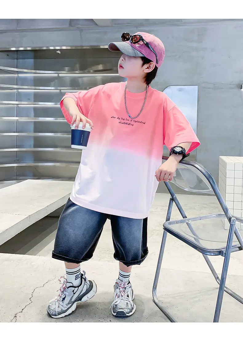 Boys Summer Korean Style Gradient T-Shirt 2026 — feature 16