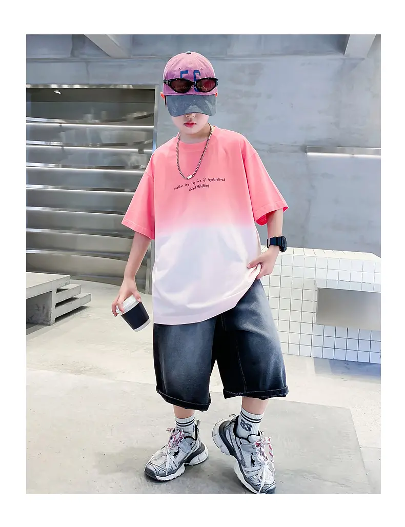 Boys Summer Korean Style Gradient T-Shirt 2026 — feature 17