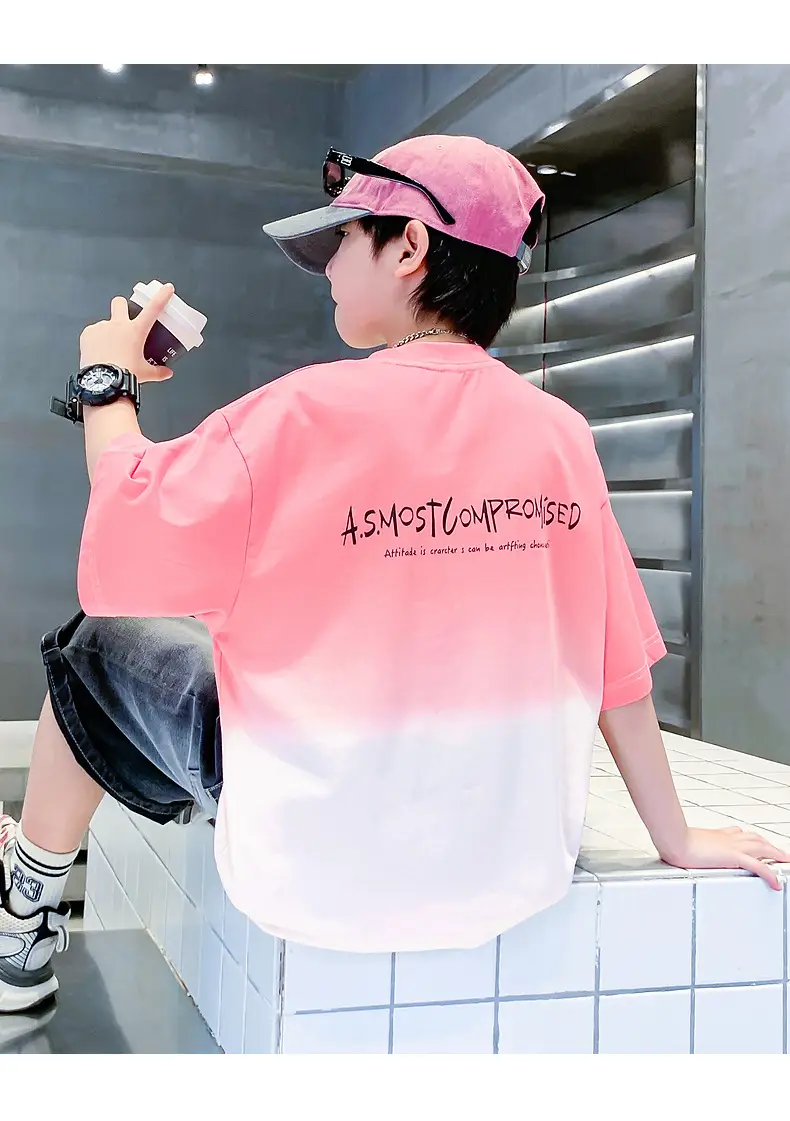 Boys Summer Korean Style Gradient T-Shirt 2026 — feature 18