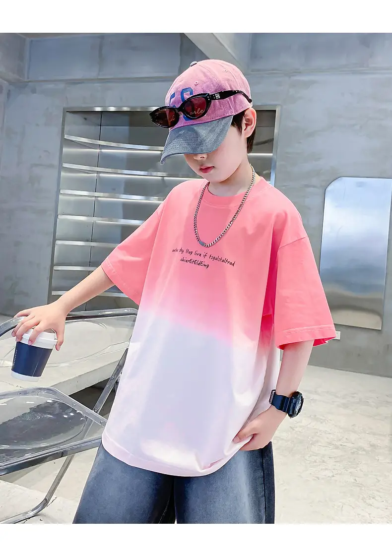 Boys Summer Korean Style Gradient T-Shirt 2026 — feature 19
