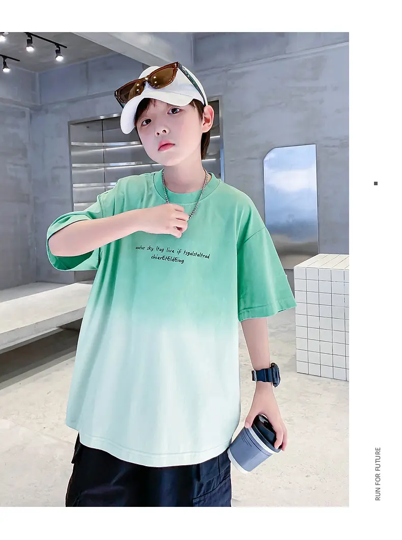 Boys Summer Korean Style Gradient T-Shirt 2026 — feature 9