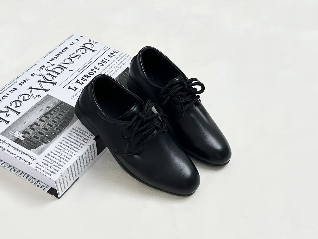 Boys' Leather Shoes Black Little Boy Pointed Toe Soft Sole Kidsren's Performance Shoes School Shoes Spring & Fall New British Style Student Shoes — feature 1