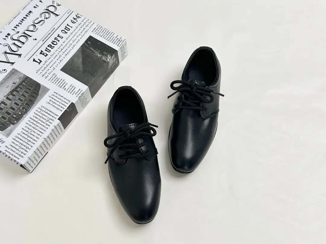 Boys' Leather Shoes Black Little Boy Pointed Toe Soft Sole Kidsren's Performance Shoes School Shoes Spring & Fall New British Style Student Shoes — feature 2