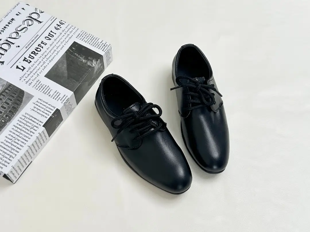 Boys' Leather Shoes Black Little Boy Pointed Toe Soft Sole Kidsren's Performance Shoes School Shoes Spring & Fall New British Style Student Shoes — feature 3